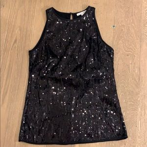 Banana Republic black sequin sleeveless top